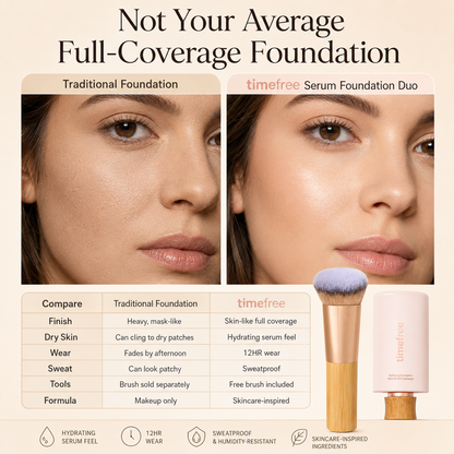 TIMEFREE HYDRATING FULL COVERAGE SERUM FOUNDATION + FREE BRUSH