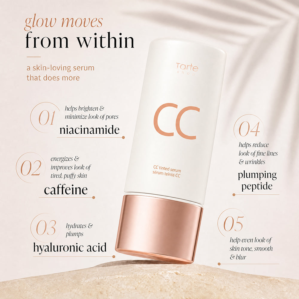 CC Color-Correcting Tinted Serum - Lightweight,Shade-Adaptive Coverage with 24H Hydration &16H Waterproof Wear