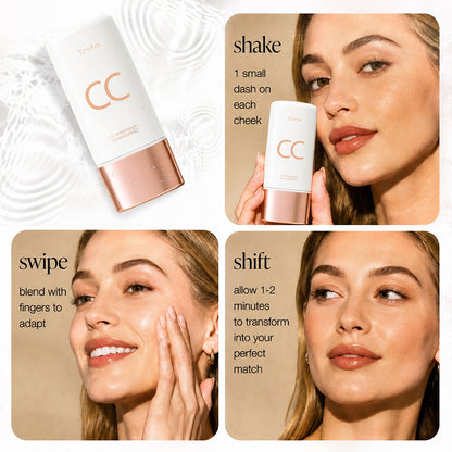 CC Color-Correcting Tinted Serum - Lightweight,Shade-Adaptive Coverage with 24H Hydration &16H Waterproof Wear