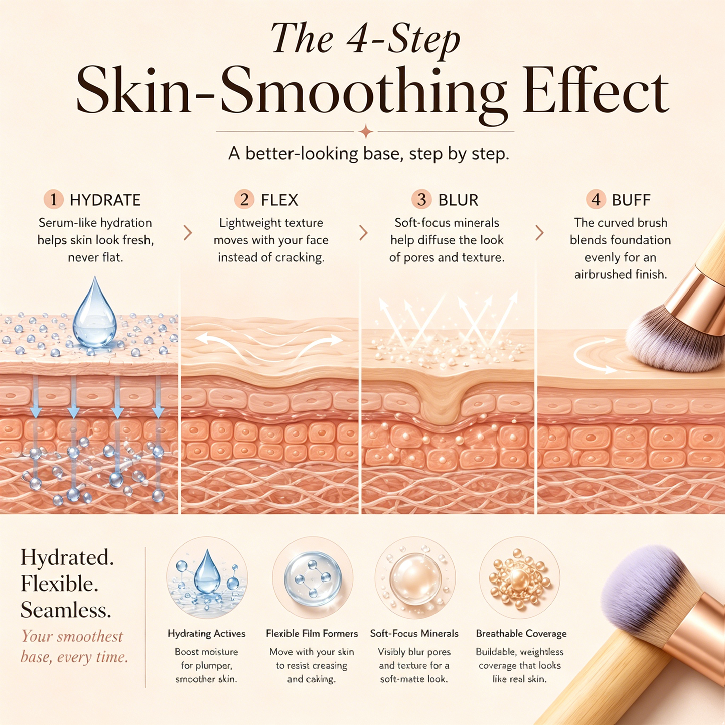 TIMEFREE HYDRATING FULL COVERAGE SERUM FOUNDATION + FREE BRUSH
