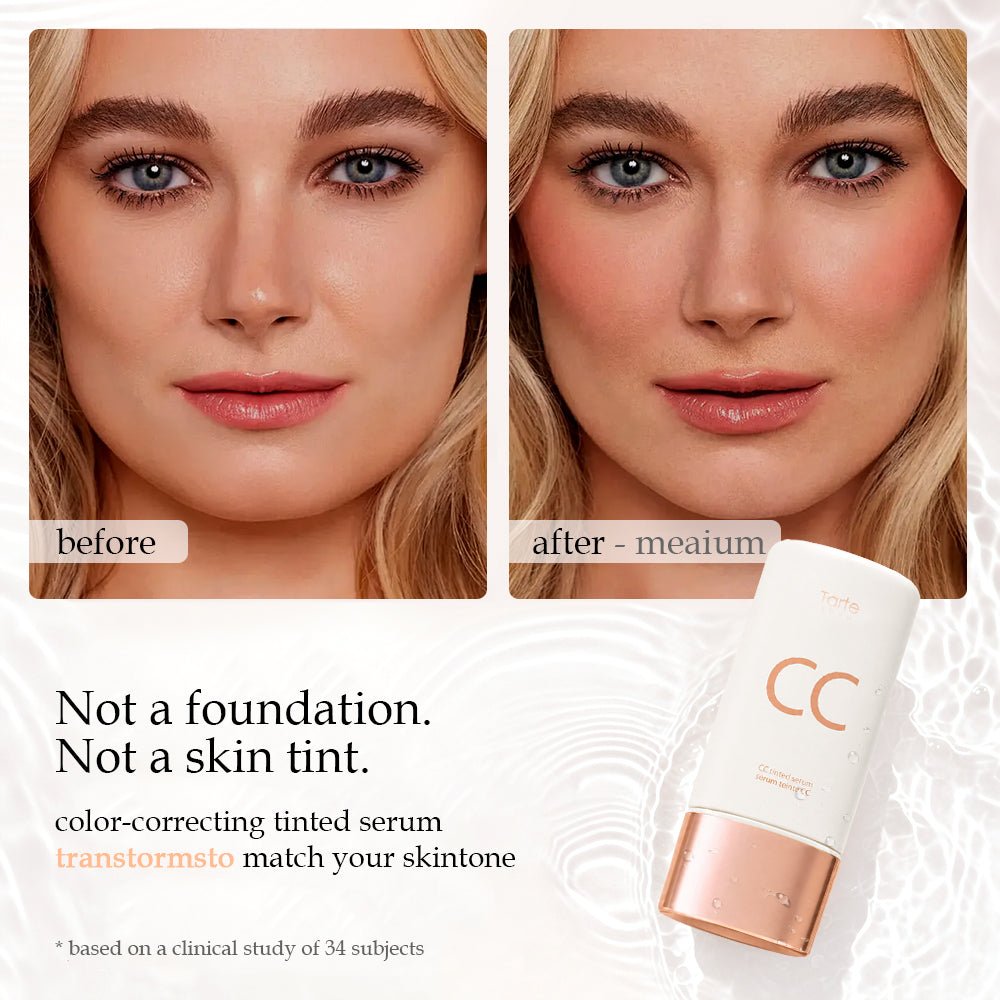 CC Color-Correcting Tinted Serum - Lightweight,Shade-Adaptive Coverage with 24H Hydration &16H Waterproof Wear